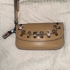 Coach 1941 Clutch With Snakeskin Coach Links and other grommets. Vintage.